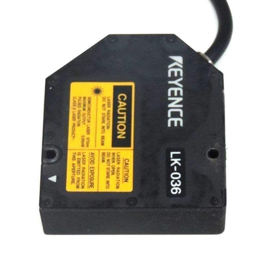 Used KEYENCE LK-036 LINEAR POSITION SENSOR HEAD 24VDC, 400MA, 10/50HZ, LK036