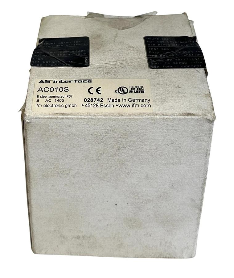 IFM AC010S / E-STOP ILLUMINATED IP67 AS-i SAFETY SLAVE PUSH BUTTON 45128 NSMP