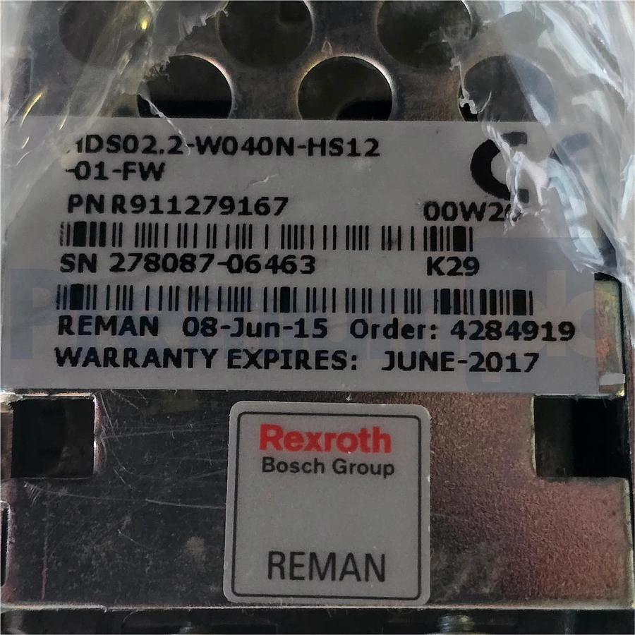 Refurbished Rexroth Indramat R911279167 | HDS02.2-W040N -HS12-01-FW Servo Drive 40A REMAN