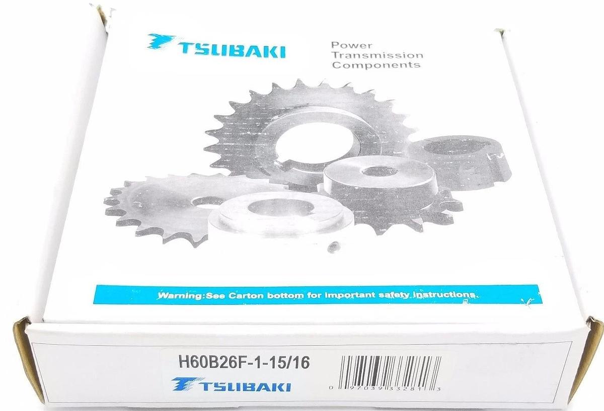 NIB TSUBAKI H60B26F-1R ROLLER CHAIN SPROCKET #60, 26 TEETH, 1-15/16" BORE