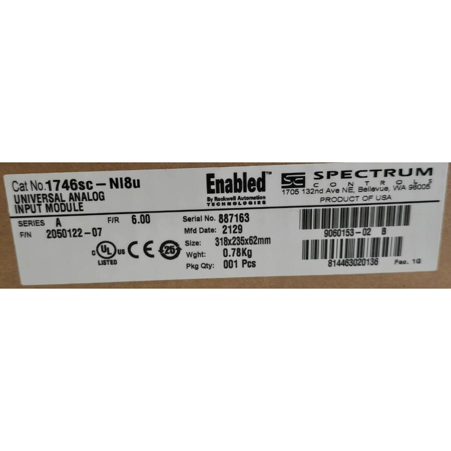 Used SPECTRUM CONTROLS ALLEN BRADLEY 1746sc-NI8u /A SLC 500 ANALOG INPUT MODULE NSMP