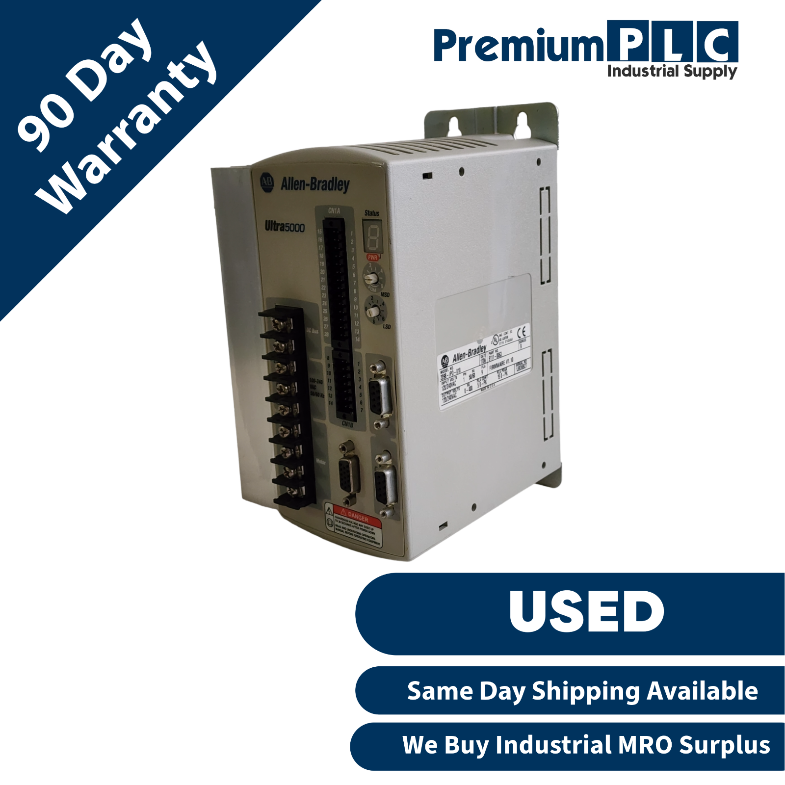Used ALLEN BRADLEY 2098-IPD-010 /B Ultra 5000 SERVO DRIVE 1kW F/W V1.10 P/N 9111-0063