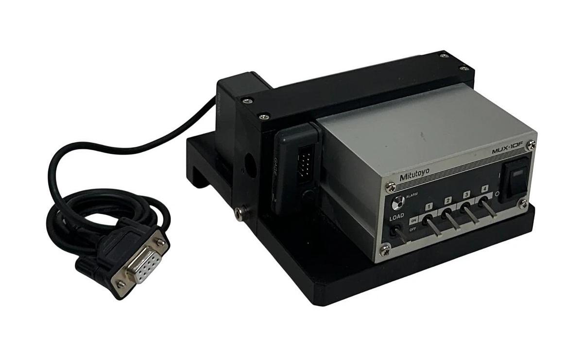Used MITUTOYO MUX-10F / RS-232C MULTIPLEXER ASSEMBLY 4-CHNL / INPUT TOOL 9VDC USNP