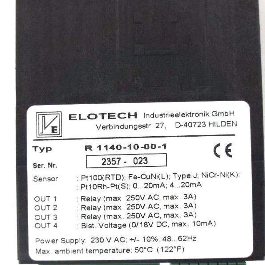 Used NIB ELOTECH R1140-10-00-1 SINGLE ZONE TEMPERATURE CONTROLLER R1140, 2357-023