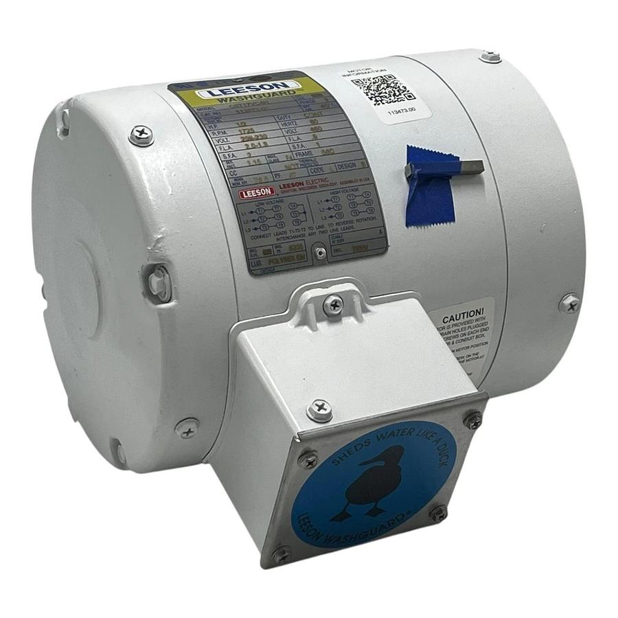 Leeson Washguard 1/2 HP Electric Motor 113473.00 Model C6T17VC4H New Surplus