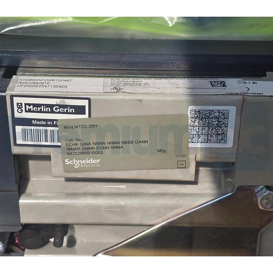 Square D Schneider MTZ2-25H MicroLogic 6.0Xi Masterpact Circuit Breaker 2500A 4P