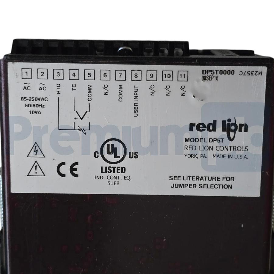 Used Red Lion DP5T 5-Digit RTD Temperature Panel Meter 85-250VAC DP5T0000 NSMP (read)