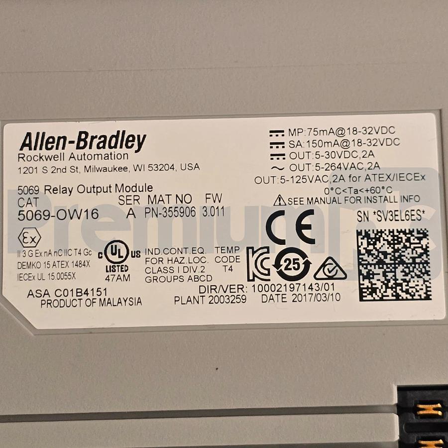 Allen Bradley 5069-OW16 /A Compact 5000 16-Ch Relay Output Module 5069OW16 NSNP 889508141633