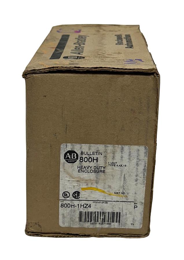 Used ALLEN BRADLEY 800H-1HZ4 /P BULLETIN 800H HEAVY-DUTY ENCLOSURE / PUSH BUTTON NSMP