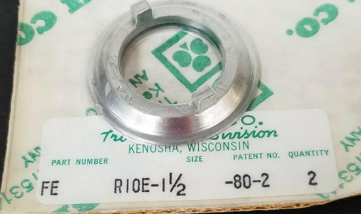 LOT OF 2 NEW TRI-CLOVER FE RI0-1-1/2 GASKETS PATENT NO. -80-2