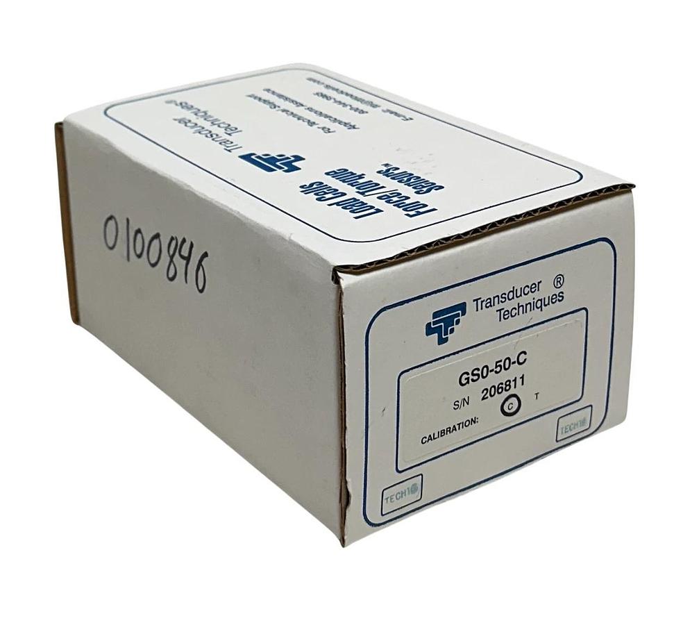 Used TRANSDUCER TECHNIQUES GSO-50-C / GSO50C STRAIN GAUGE COMPRESSION LOAD CELL NSFS
