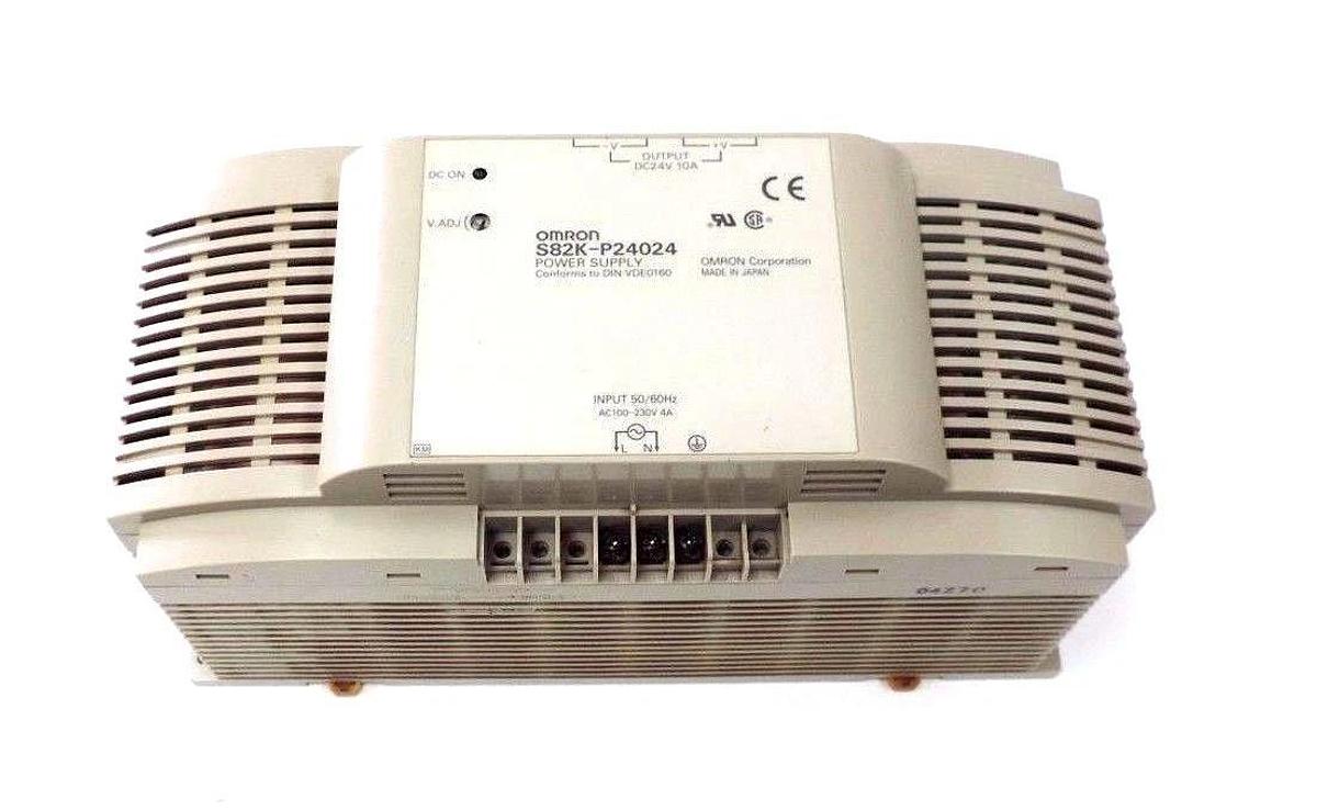 Used OMRON S82K-P24024 POWER SUPPLY 50/60HZ, 100/230VAC, 4A, 24VDC, S82KP24024