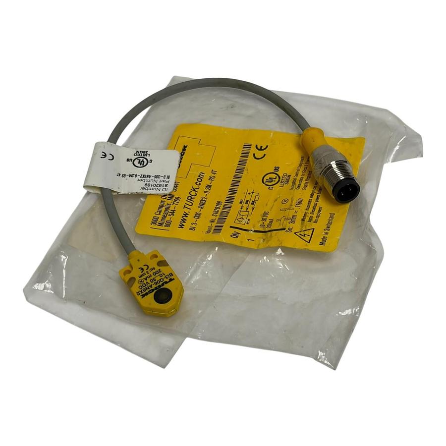Turck Bi3-Q06-AN6X2-0.2M-RS 4T Inductive Proximity Sensor Switch 1620189 New