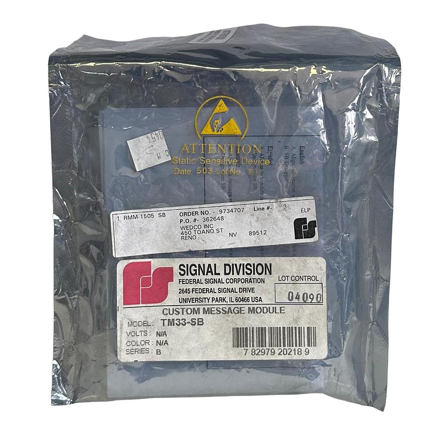 Used NEW FEDERAL SIGNAL TM33-SB / TM33SB CUSTOM MESSAGE MODULE SERIES B TM33 RMT-4029