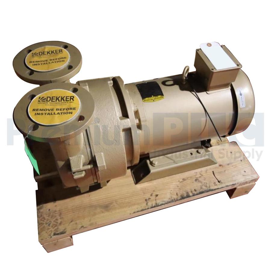 Used DEKKER DV0150D-MA3-SGL LIQUID RING VACUUM PUMP 10HP, 150cfm, 230/460V, 1" IN/OUT