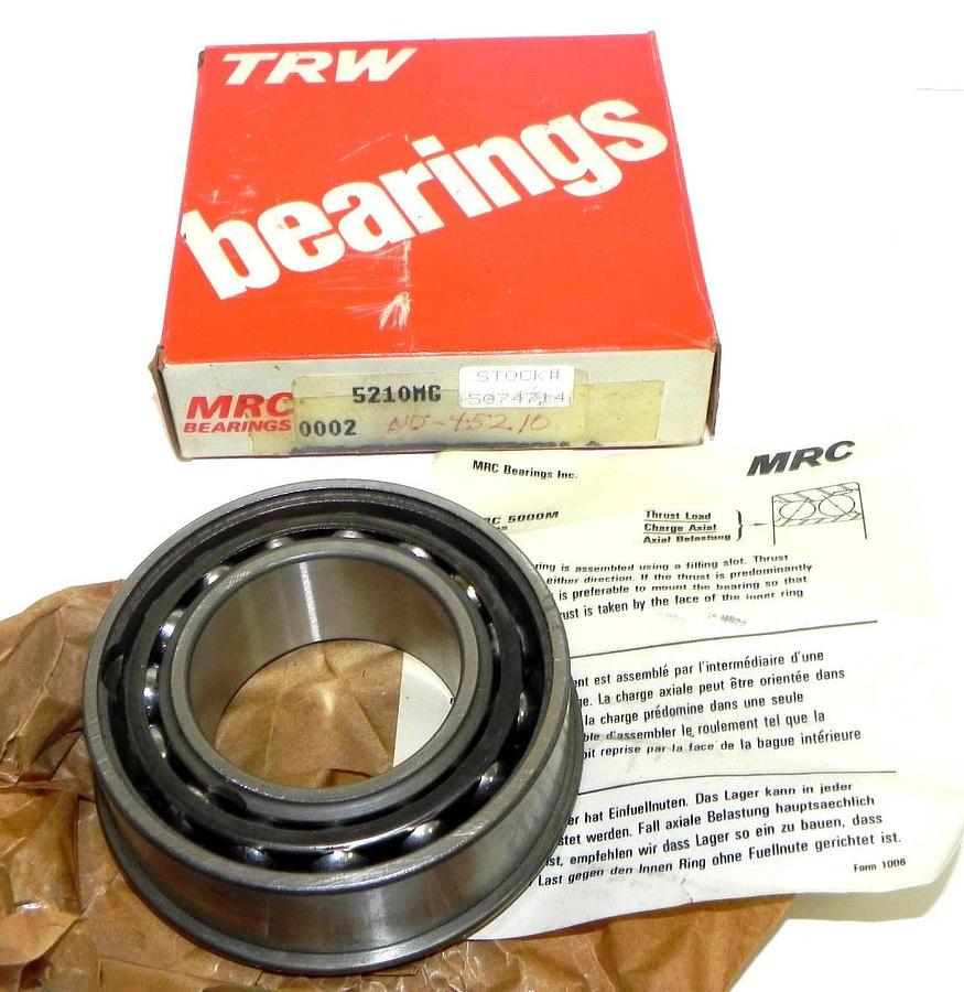 Used NIB TRW BEARINGS 5210MG BALL BEARING DOUBLE ROW 50X90MM 1-3/16IN STEEL