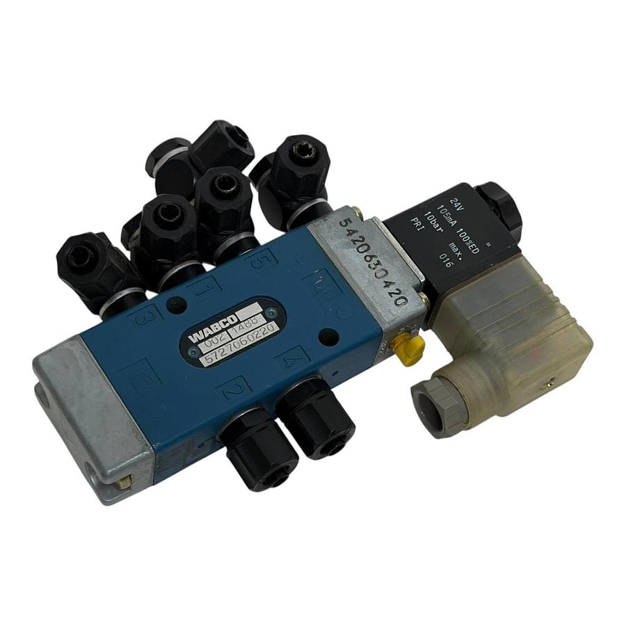 WABCO 572-706-0220 Pneumatic Solenoid Control Valve Block 24V 10bar , 002-1488