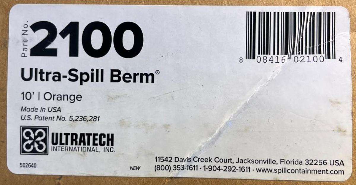 Used Ultratech 2100 Ultra-Spill Berm 10-Ft Polyethylene Tarp Dike Containment Barrier