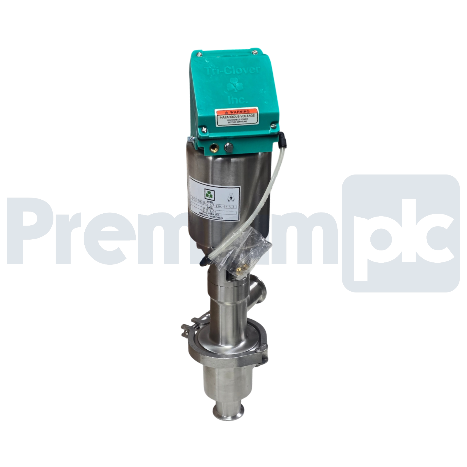 Used Tri-Clover 761TR 1-1/2" Sanitary Valve 316L SS 761TR-21M-29S-11/2-316L-34-4-3