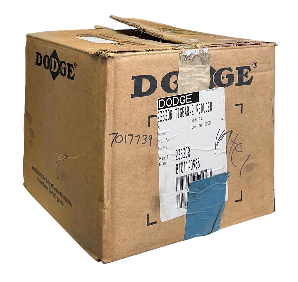 Used DODGE 23S30R TIGEAR-2 RIGHT-ANGLE WORM GEAR REDUCER 30:1 RATIO 1.42HP MAX NSMP