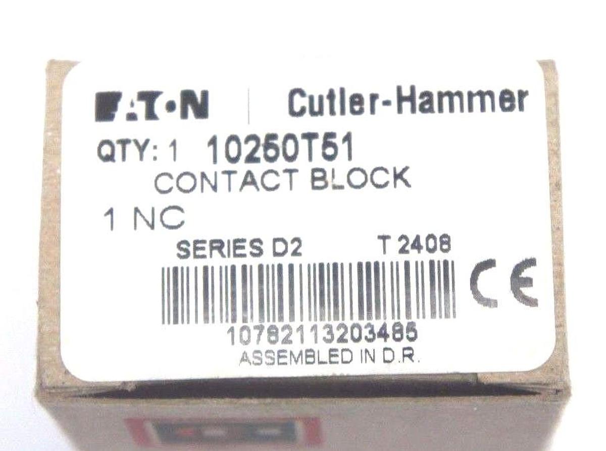 Used NIB CUTLER HAMMER 10250T-51 CONTACT BLOCK SERIES D2 10250T51