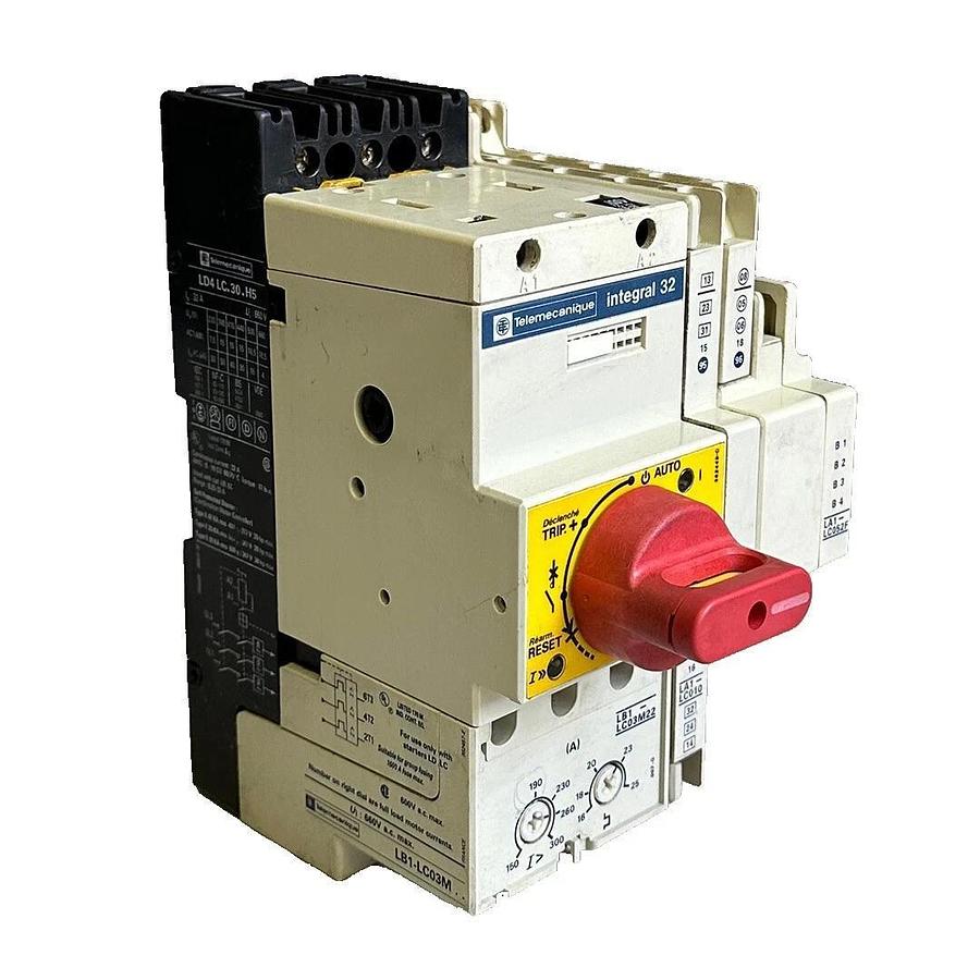 Used TELEMECANIQUE LD4 LC.30.H5 / LD4LC30H5 integral 32 CONTACTOR W/ LB1-LC03M22 MORE