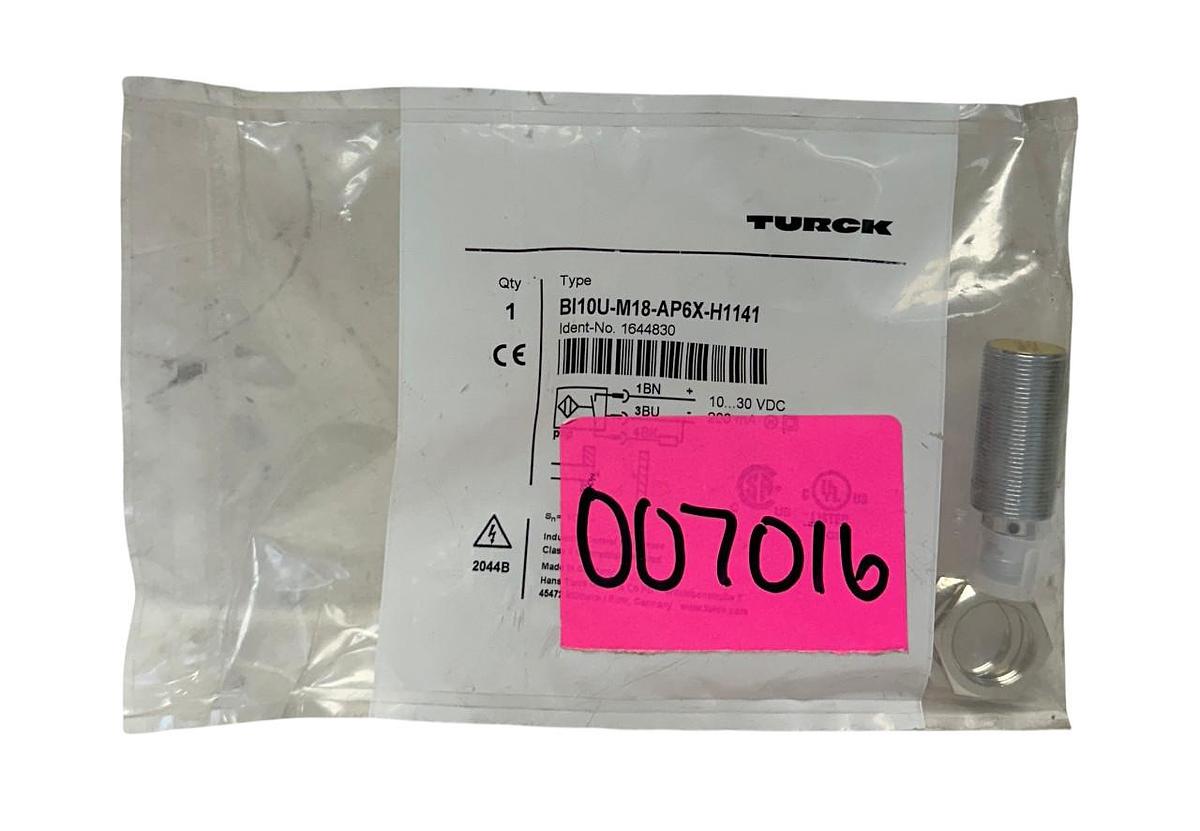 Used TURCK BI10U-M18-AP6X-H1141 / 1644830 UPROX INDUCTIVE SENSOR 10-30VDC 200mA NSFS