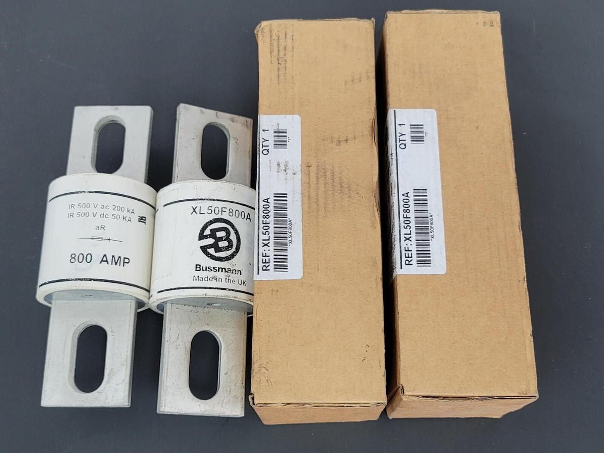 Used LOT OF 2 COOPER BUSSMANN XL50F800A SEMICONDUCTOR FUSES 500V 800A