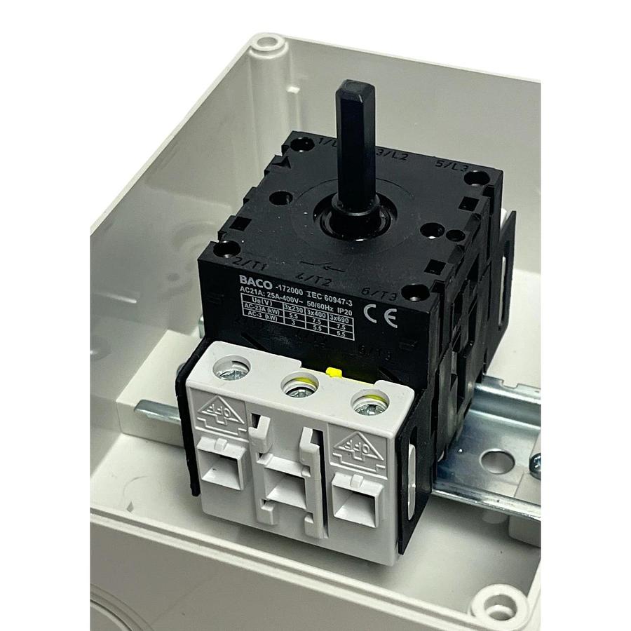 Baco 172000 25A 600V Disconnect Switch in 110x150 Plastic Enclosure, NSNP
