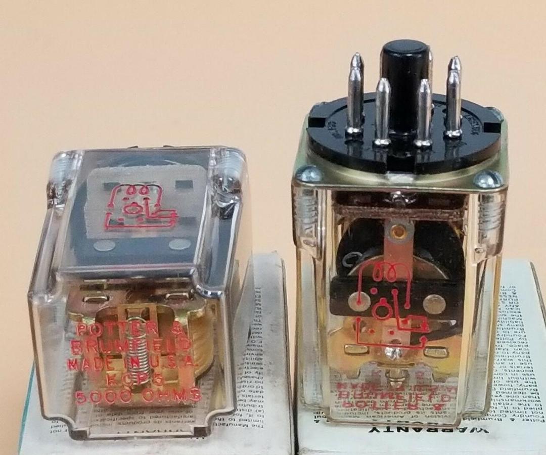 Used LOT OF 2 NIB POTTER & BRUMFIELD KCP5-5000 RELAYS KCP5, 213, SPDT 2A, 5,000 OHMS