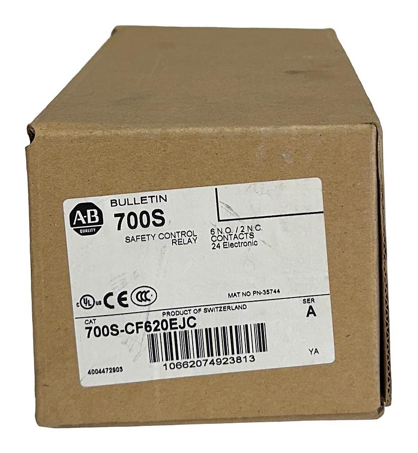 Used ALLEN BRADLEY 700S-CF620EJC /A BULLETIN 700S SAFETY CONTROL RELAY 6NO/2NC NSMP