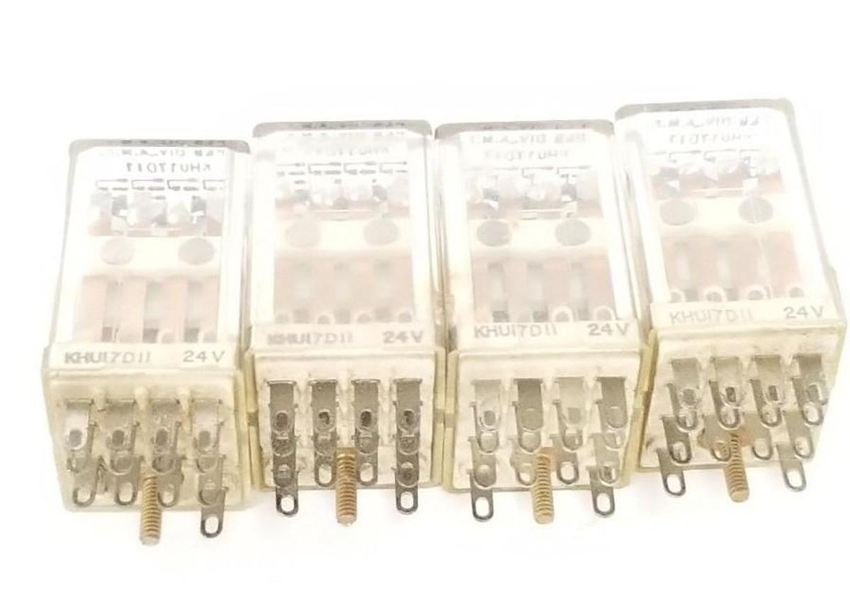 Used LOT OF 4 POTTER & BRUMFIELD KHU-17D11-24 RELAYS 24VDC, KHU17D1124