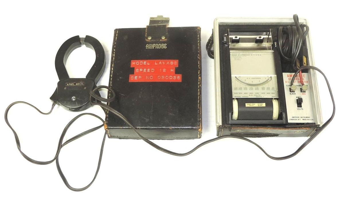 Used AMPROBE LAVA83 RECORDING AC VOLT AMMETER 12 H W/ A70FL CURRENT TRANSDUCER CLAMP