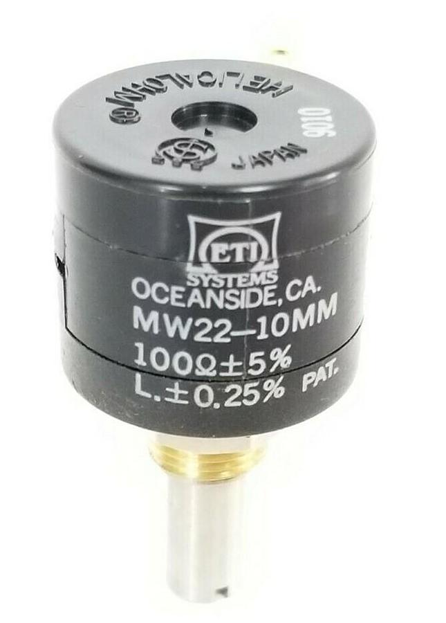 Used NEW ETI SYSTEMS MW22-10MM POTENTIOMETER 100+5% MW2210MM