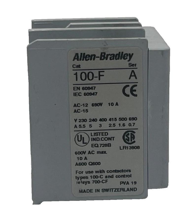 Used LOT OF 4 Allen Bradley 100-FA40 SER A Auxiliary Contact Block 100-F 10A 600V 662072612897