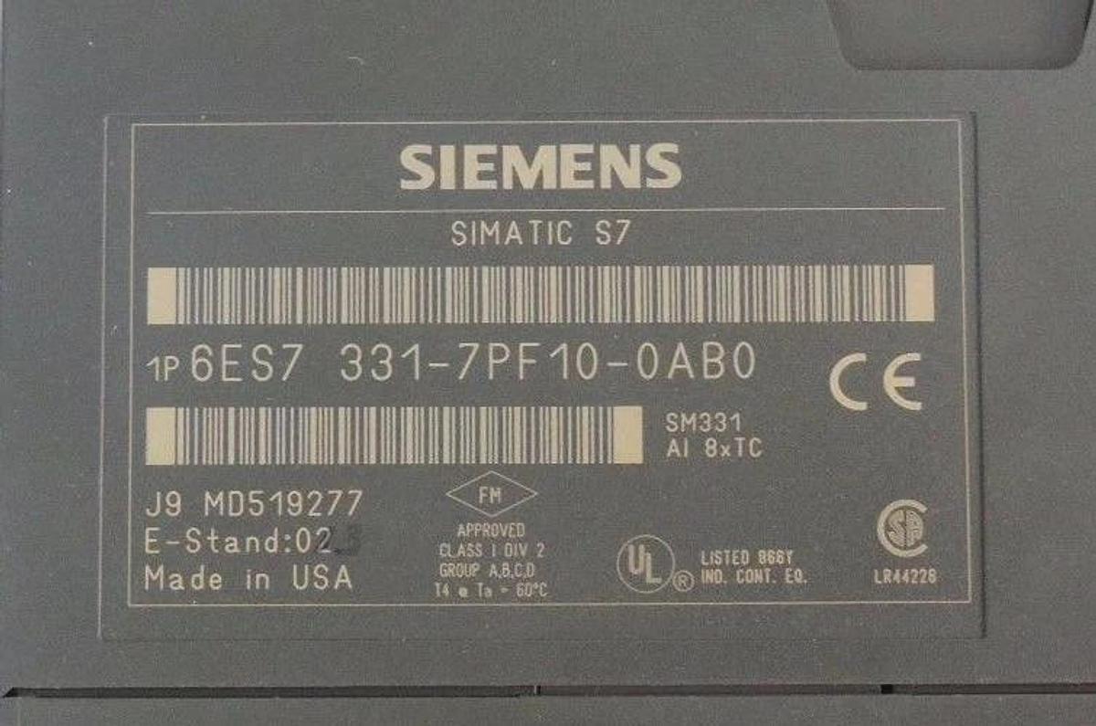 Used SIEMENS 6ES7 331-7PF10-0AB0 SIMATIC S7 ANALOG INPUT MODULE 6ES73317PF100AB0