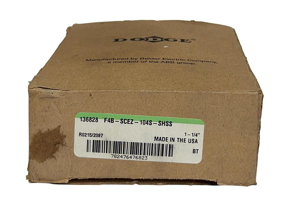 Used DODGE F4B-SCEZ-104S-SHSS / 136828 4-BOLT WASHDOWN BEARING 1-1/4'' BORE NSMP
