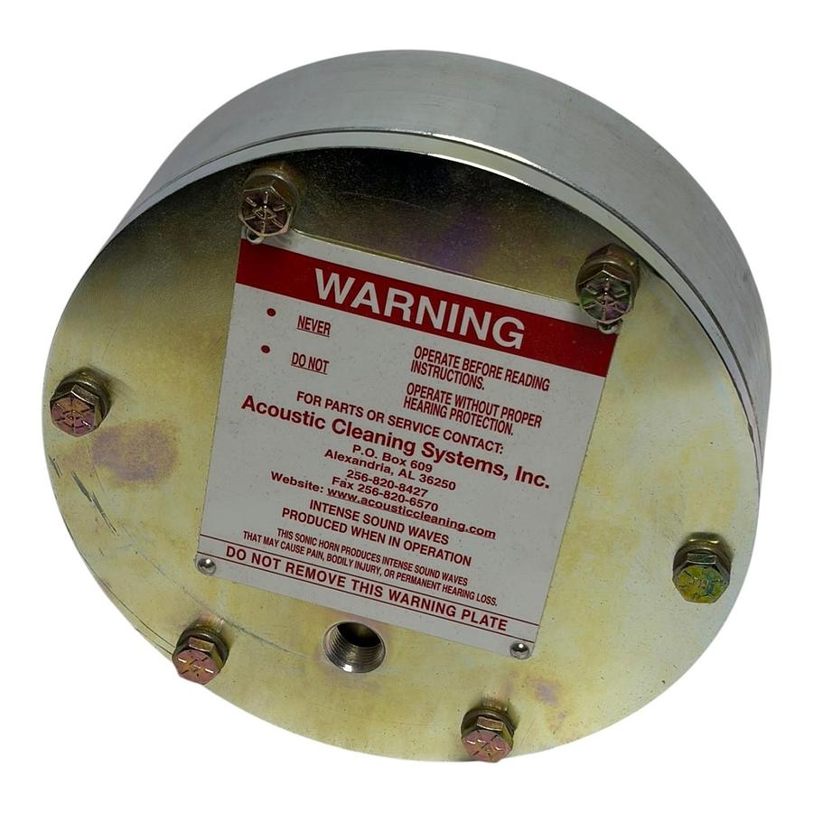 Used Acoustic Cleaning Systems Drayton Sonic Horn Sound Generator Signal Horn New