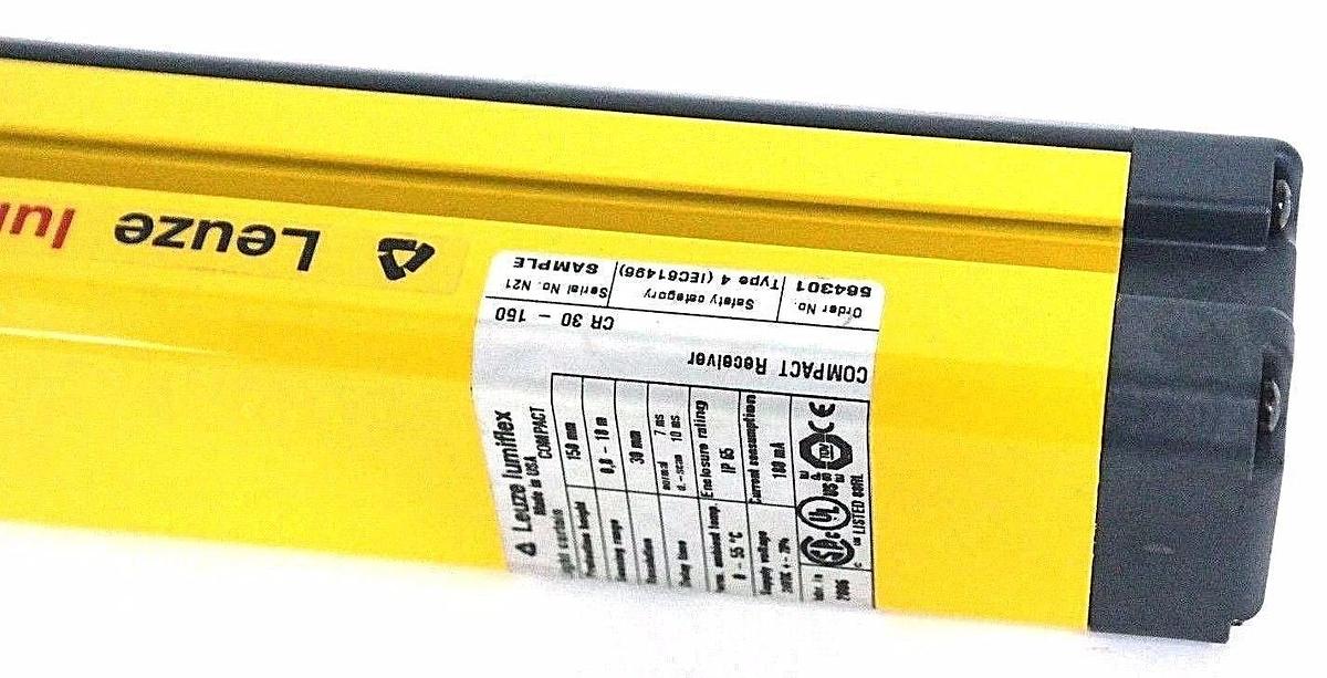 Used LEUZE LUMIFLEX CR30-150 COMPACT RECEIVER LIGHT CURTAIN CR30150