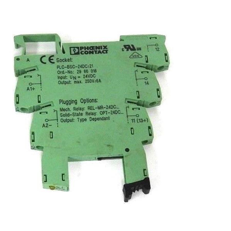 Used PHOENIX CONTACT PLC-BSC-24DC/21 TERMINAL BLOCK RELAY MODULE ORD. NO. 2966016