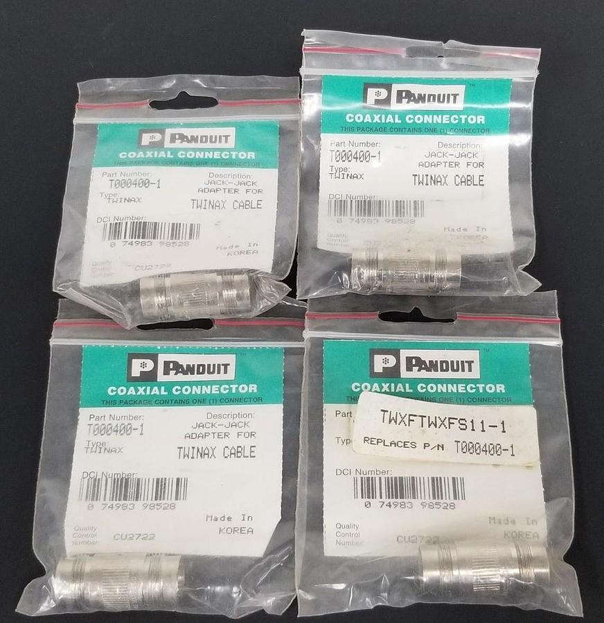 Used LOT OF 4 NEW PANDUIT TWXFTWXFS11-1 COAXIAL CONNECTORS T000400-1