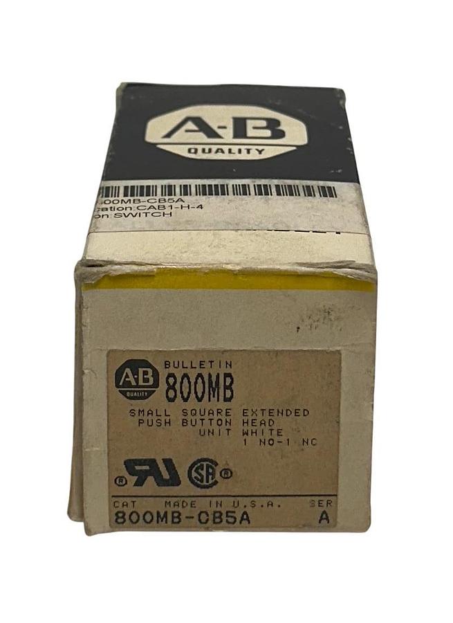 ALLEN BRADLEY 800MB-CB5A /A NON-ILLUMINATED PUSHBUTTON EXTENDED HEAD WHITE NSMP