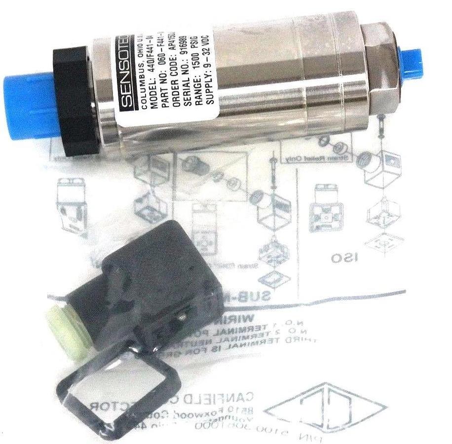 Used NIB SENSOTEC 440/F441-04 PNEUMATIC PRESSURE TRANSDUCER 060-F441-04, 1500PSIG