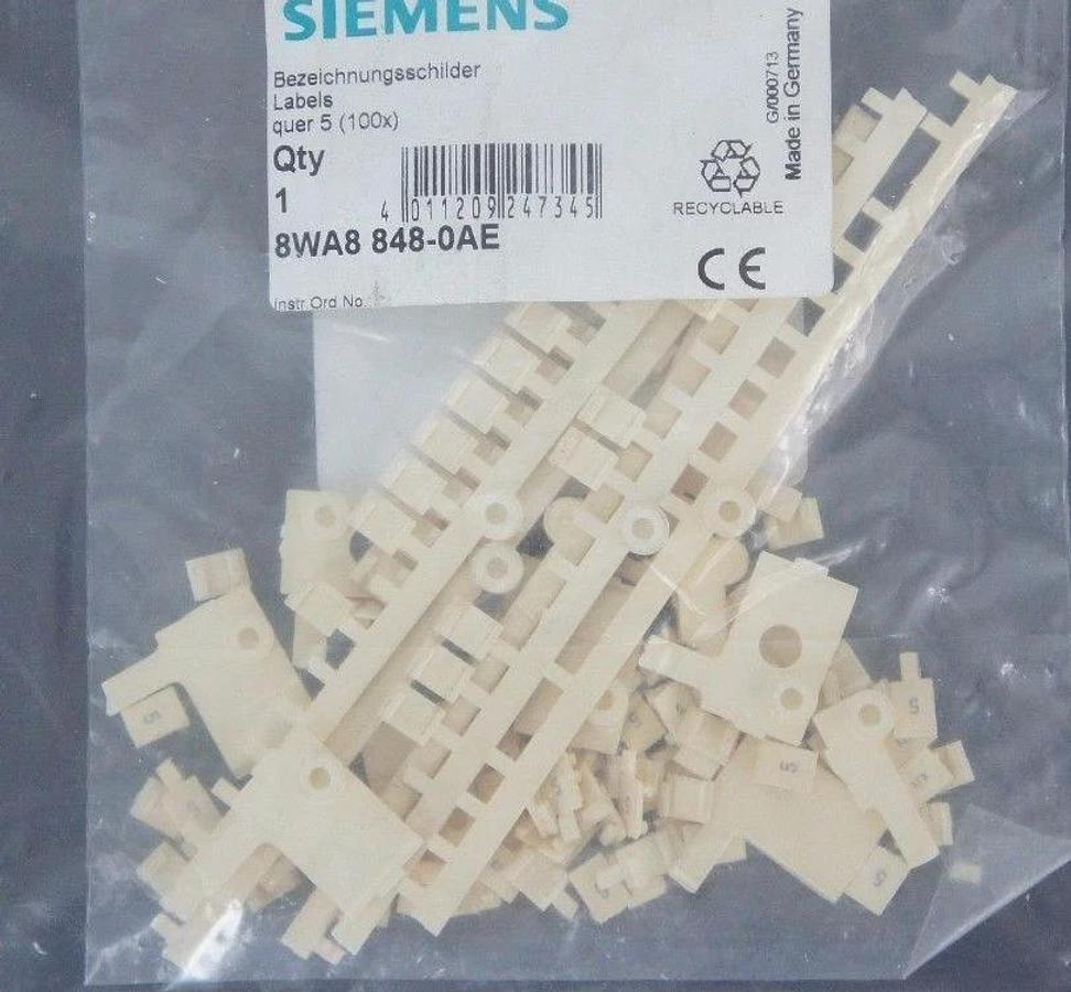 Used LOT OF 3 NEW SIEMENS 8WA8-848-0AE LABEL MARKER NUMBER 5 TOTAL 300