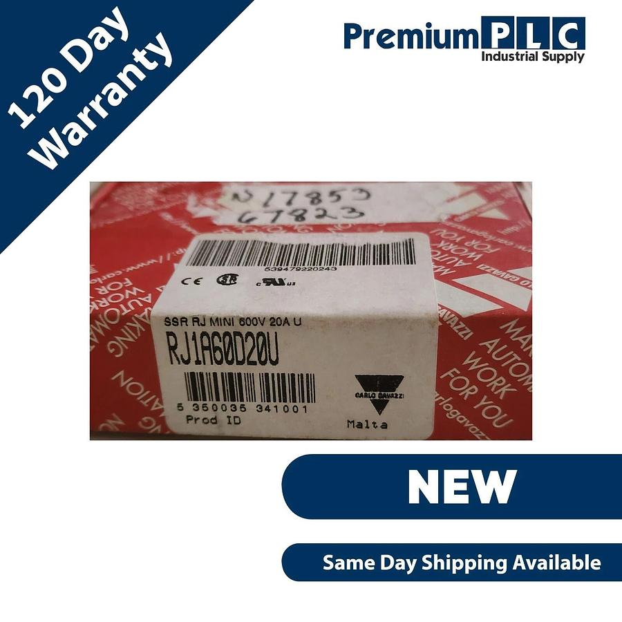 NEW CARLO GAVAZZI RJ1A60D20U / RJ1A-60D20U SOLID STATE RELAY RJ MINI 600V 20A U