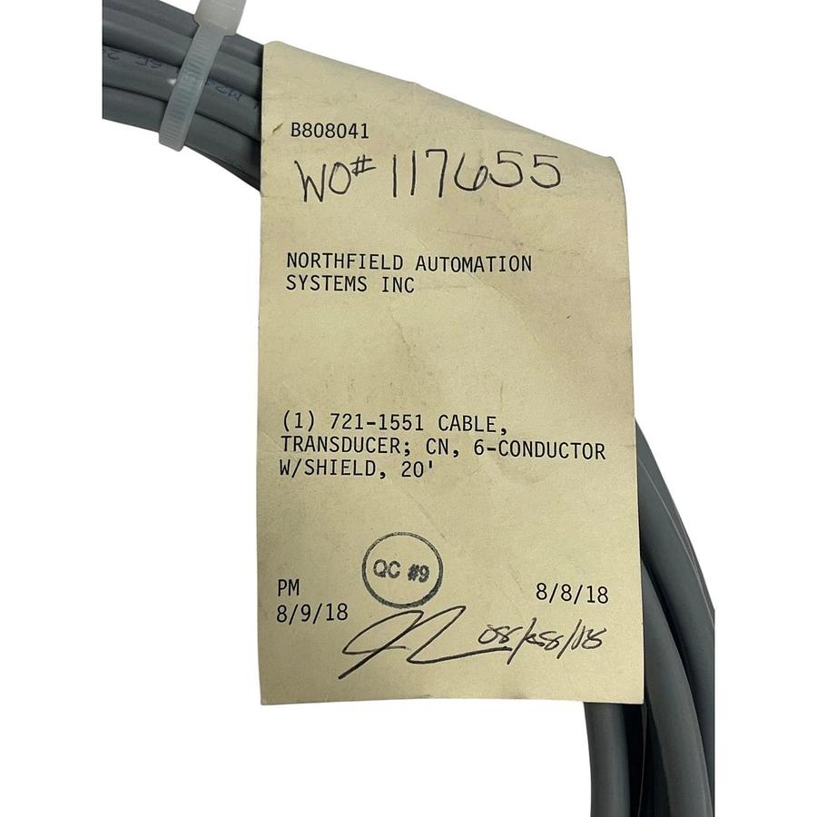 Northfield Automation System 721-1551 Transducer Cable 6-Conductor Shielded 20ft