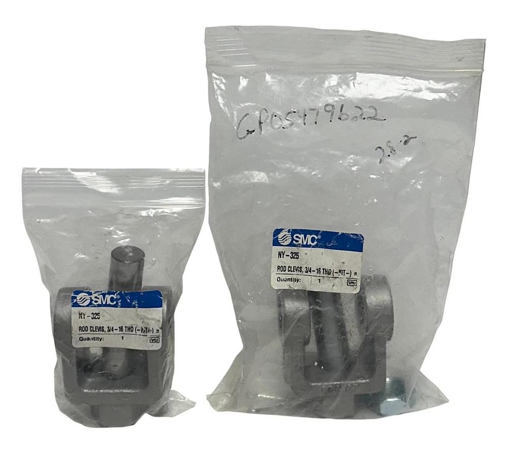 2 SMC NY-325 / NY325 ROD CLEVISES 3/4-16 THD (KIT) OEM 3/4'' NSMP