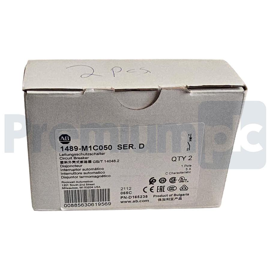 Box of 2 Allen-Bradley 1489-M1C050 /D Circuit Breaker, 1 Pole, 5A, C-Curve NSMP 885630619569