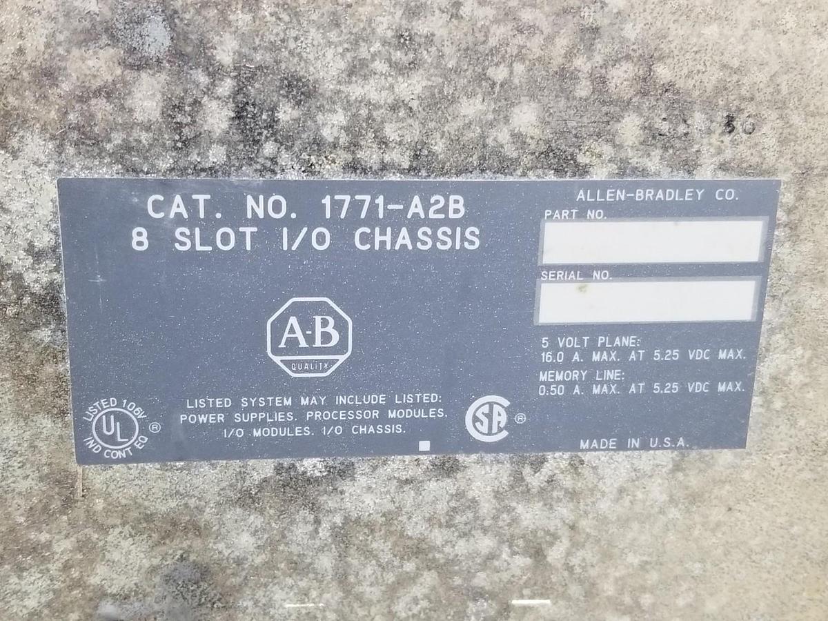 Used ALLEN BRADLEY 1771-A2B I/O CHASSIS 8 SLOT 960188-01FT11 1771A2B
