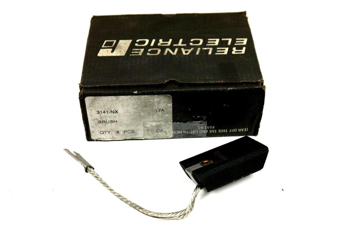Used BOX OF 8 RELIANCE ELECTRIC 3141-NX CARBON BRUSHES 17A 3141NX NIB